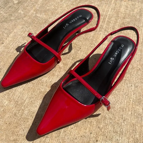 NWOT Steve Madden. 7.5 Krystall Slingback Kitten-Heel Pumps - Picture 2 of 15